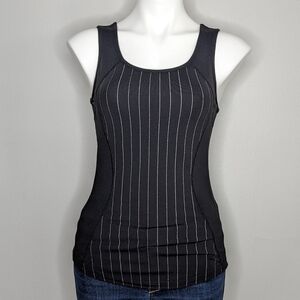 Lululemon black white striped workout tank 6